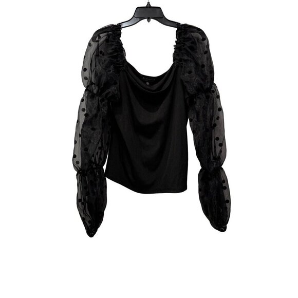 New ELOQUII Women's Size 18/20 polka dots sheer sleeve top square neck - Picture 1 of 11
